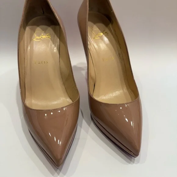 Christian Louboutin Nude Patent Leather Heels - Picture 4 of 13
